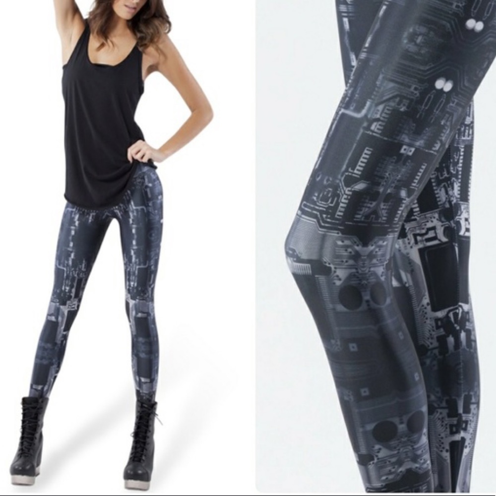Blackmilk clothing black circuit leggings Small
